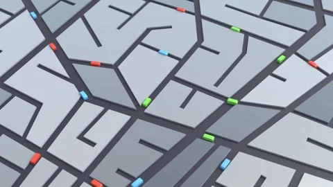 Roadmap traffic 3d representation, automobile map highway cityscape Video stock 249547744