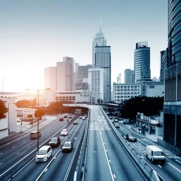 Roads and cities Stock Photos