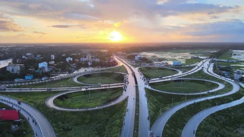 Roads and  Highway sunset 3 1080p Stockbeeldmateriaal 240997718