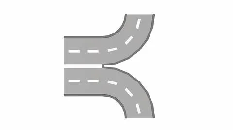 Roads and streets in many different corners 3d-rendering Stock-Illustration