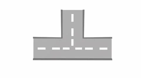 Roads and streets in many different corners 3d-rendering 库存插图