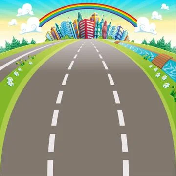 Roads to the city. Stock Illustration