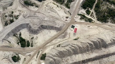 Roads on dump dumps quarry for the movement of mining equipment Stock Footage 117738662