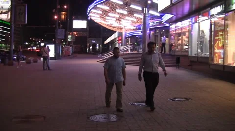 On The Roads At Night in Kiev Ukraine Stock Footage 46163599