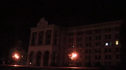 On The Roads At Night in Kiev Ukraine Stock Footage 46163840