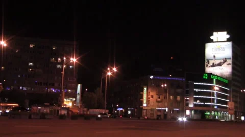 On The Roads At Night in Kiev Ukraine Stock Footage 46163851