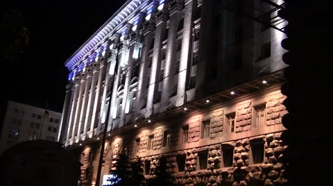 On The Roads At Night in Kiev Ukraine Stock Footage 46163940