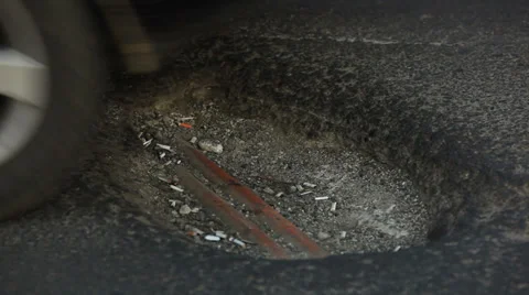 Roads with potholes Stock Footage 36904764
