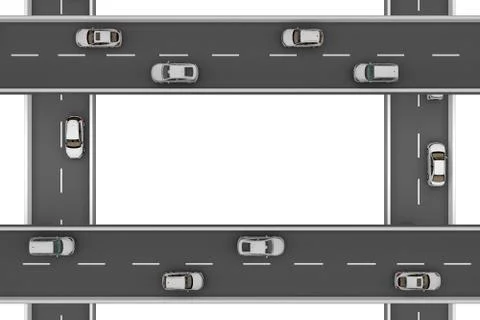 Roads at right angles at different heights Stock Illustration
