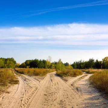 Roads in steppe Stock Photos
