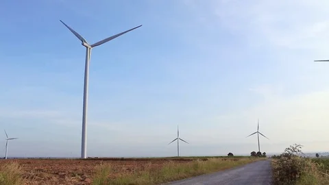 Roads in the wind farm. Stock Footage 83572152