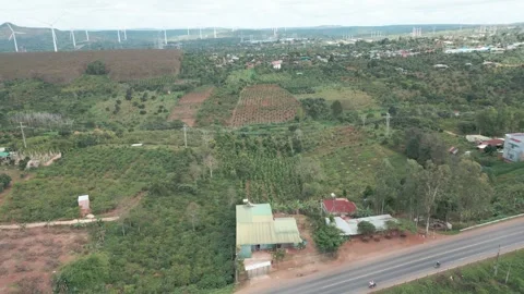 Roadscape Symphony Breathtaking 4K Drone Footage Gliding Over Scenic Road La Stock Footage 241507923