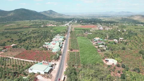 Roadscape Symphony Breathtaking 4K Drone Footage Gliding Over Scenic Road La Stock Footage 241508137