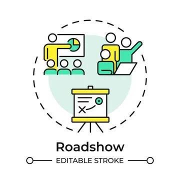 Roadshow multi color concept icon Stock Illustration