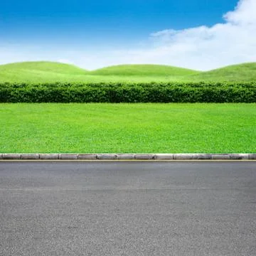 Roadside and grass Stock Photos