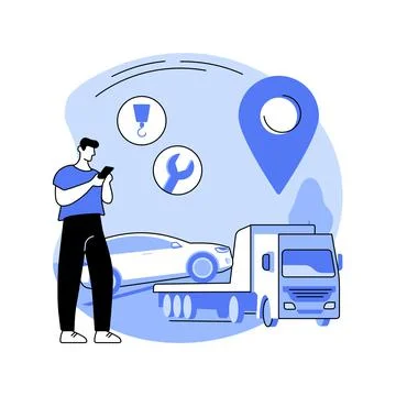 Roadside assistance abstract concept vector illustration. Stock Illustration