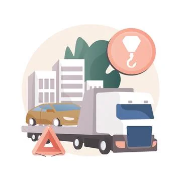 Roadside assistance abstract concept vector illustration. Illustrazione stock