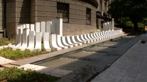 Roadside Decorative Water Stream Stock Footage 85833278