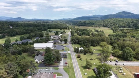 Roadside Development Through Nellysford, Virginia Stock Footage 347144893