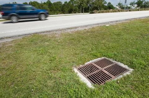 Roadside drainage Stock Photos