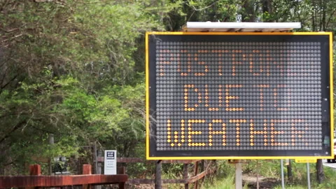 Roadside hazard reduction sign Video stock 168997196