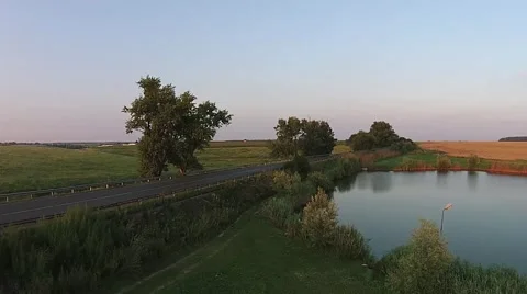 Roadside lake Stock Footage 41335319