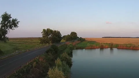 Roadside lake Stock Footage 41335440