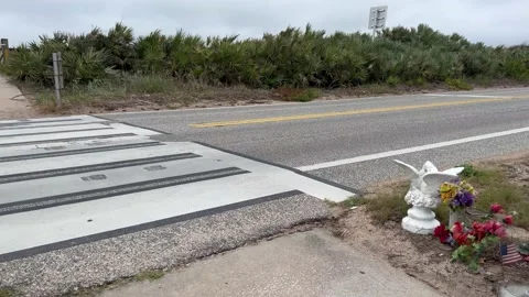 A roadside memorial marker Stock Footage 237958532