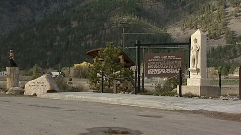 Roadside Memorial Park for Captain John Mullan in Bonner/Milltown Stock Footage 105958587