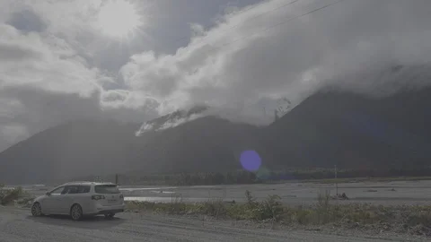 Roadside Mountains  4k Video stock 124507565