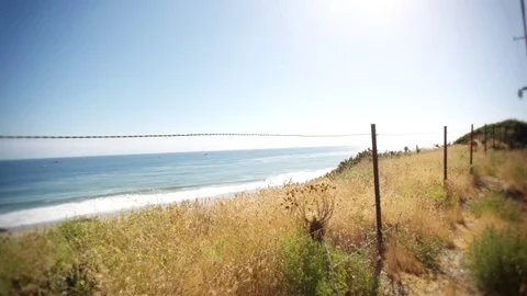 Roadside ocean Stock Footage 75391085