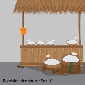 Roadside rice shop Stock Illustration
