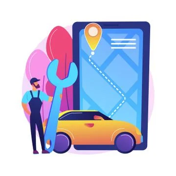 Roadside service abstract concept vector illustration. Stock Illustration