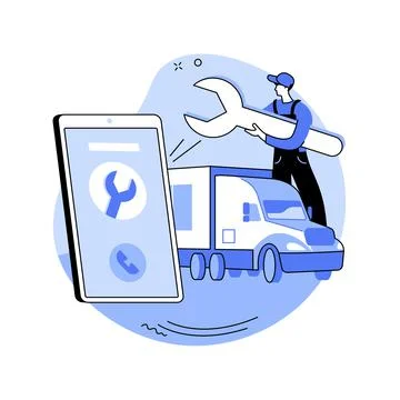 Roadside service abstract concept vector illustration. Stockillustratie
