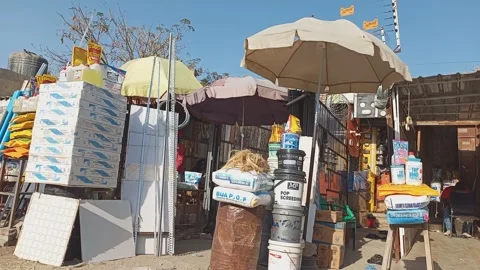 Roadside Shops Murtala Muhammad Way Close To Sabon Gari Market Kano Nigeria Stock Footage 324075604