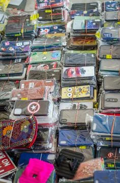 Roadside stall for Mobile Covers Stock Photos