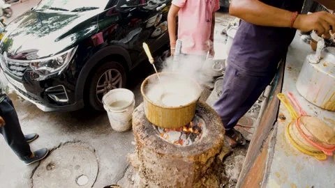 Roadside tea, or chai Stock Footage 282852374