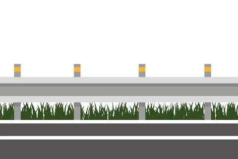 Roadside vector. free space for text. wallpaper. Road fence. Stock Illustration