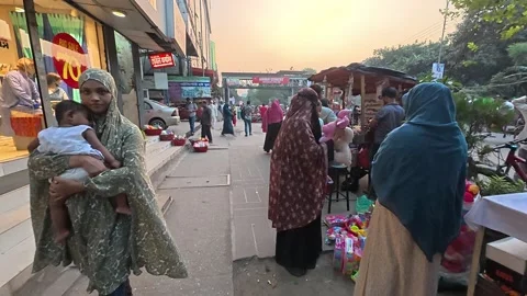 Roadside vendor operates a mobile stall selling women’s cosmetics Stock Footage 319420576