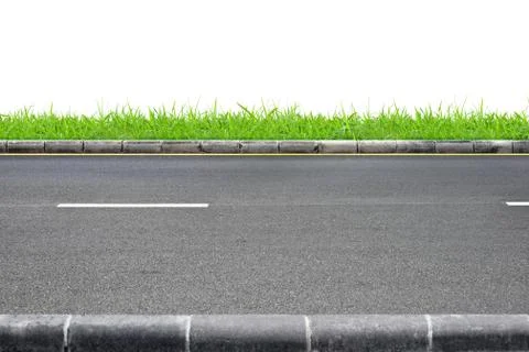 Roadside view and grass Foto stock