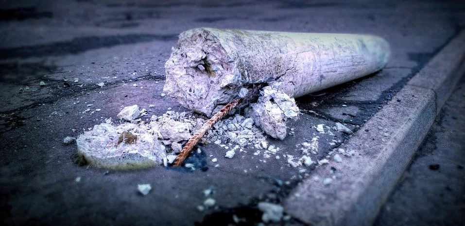 Roadside Worn Down Stock Photos
