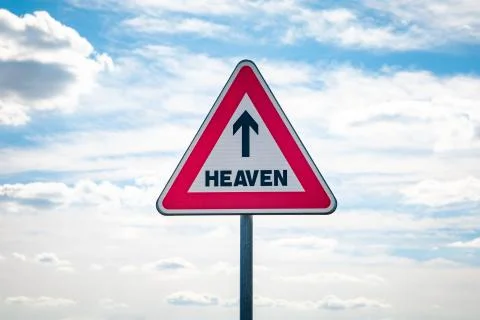 Roadsign with an arrow inside pointing to heaven Stock Photos