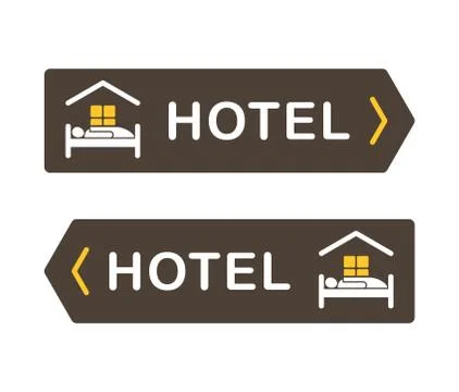 Roadsign Hotel Stock Illustration