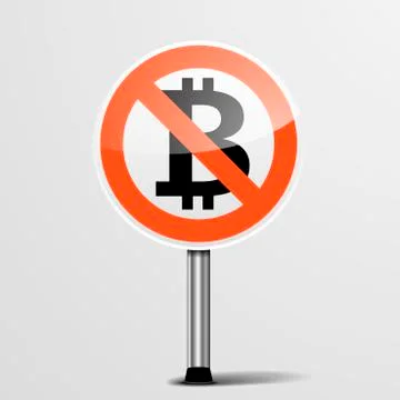 Roadsign no bitcoin Stock-Illustration