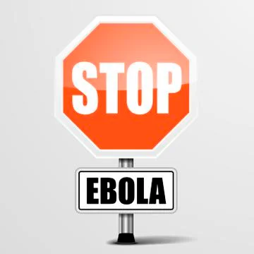 Roadsign stop ebola Stock Illustration