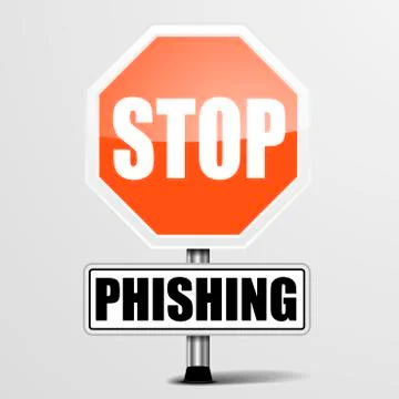 Roadsign stop phishing Illustrazione stock