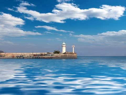 The roadstead of Yalta Stock Photos