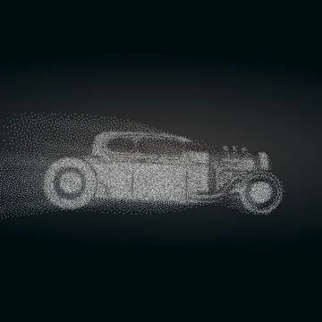 Roadster particles, symbolizing speed vector illustration. Stock Illustration