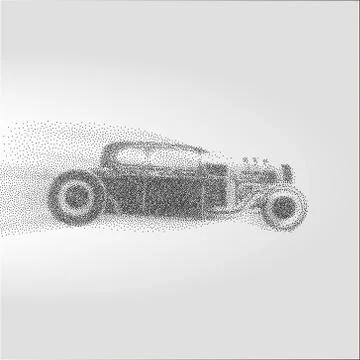 Roadster particles, symbolizing speed vector illustration. Stock Illustration