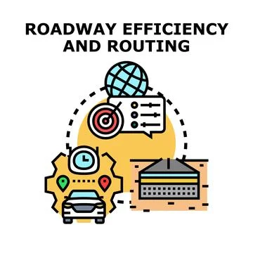 Roadway efficiency and routing concept illustration Stock Illustration